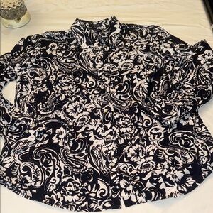 Chaps Monochrome Abstract Button-Up Shirt